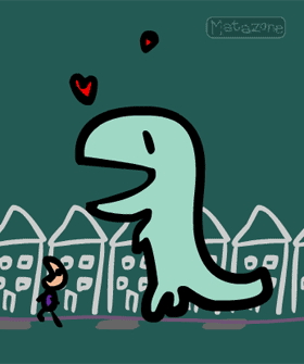 Love love love love love! And a dinosaur.
